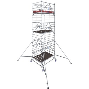 KRAUSE, Krause 781055 FahrGerüst Aluminium Rollgerüst fahrbar Arbeitshöhe (max.): 7.40 m Silber 282.5 kg, KRAUSE Fahrgerüst STABILO Serie 50, Plattformlänge 2 m, Arbeitshöhe 7,40 m