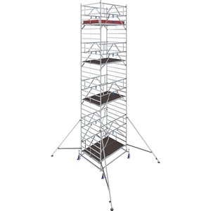 KRAUSE, Krause 782076 FahrGerüst Aluminium Rollgerüst fahrbar Arbeitshöhe (max.): 9.40 m Silber 382.5 kg, KRAUSE Fahrgerüst STABILO Serie 50, Plattformlänge 2,50 m, Arbeitshöhe 9,40 m