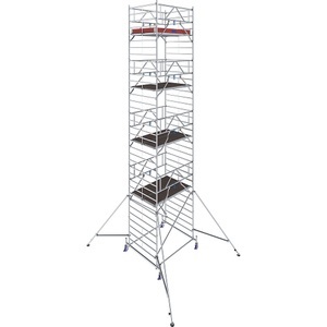 KRAUSE, Krause 781086 FahrGerüst Aluminium Rollgerüst fahrbar Arbeitshöhe (max.): 10.40 m Silber 358 kg, KRAUSE Fahrgerüst STABILO Serie 50, Plattformlänge 2 m, Arbeitshöhe 10,40 m