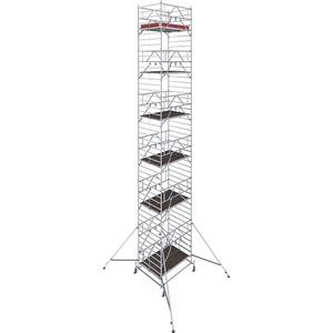 KRAUSE, Krause 782113 FahrGerüst Aluminium Rollgerüst fahrbar Arbeitshöhe (max.): 13.40 m Silber 527 kg, KRAUSE Fahrgerüst STABILO Serie 50, Plattformlänge 2,50 m, Arbeitshöhe 13,40 m