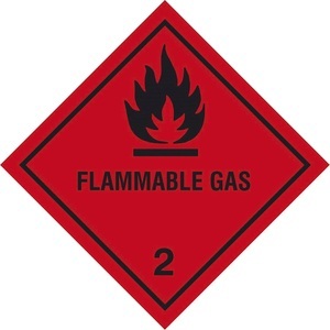 undefined, Gefahrgutaufkleber, Entzündbare Gase (Gefahr der Klasse 2), mit Text, VE 500 Stk, rot, ab 2 VE, ratioform Gefahrgutaufkleber, Entzündbare Gase (Gefahr der Klasse 2), mit Text, VE 500 Stk, rot, ab 20 VE