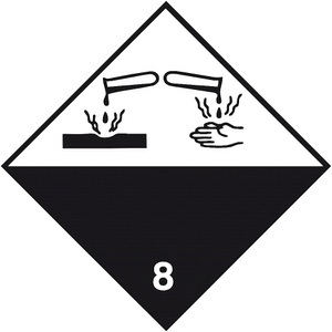 undefined, Gefahrgutaufkleber, Ätzende Stoffe (Gefahr der Klasse 8), ohne Text, VE 500 Stk, weiß, ab 2 VE, ratioform Gefahrgutaufkleber, Ätzende Stoffe (Gefahr der Klasse 8), ohne Text, VE 500 Stk, weiß, ab 20 VE