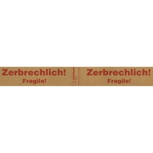 undefined, Papier-Warnband terra, Aufdruck Zerbrechlich! Fragile!, VE 6 Stk, braun/rot, ratioform Papier-Warnband, Aufdruck Zerbrechlich! Fragile!, VE 6 Stk, braun/rot, ab 100 VE