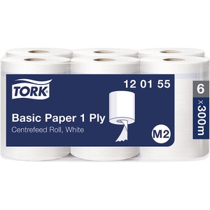 undefined, Papierrolle VE 6 Stk Tissue weiß, 1-lagig, unperforiert, TORK 120155 Reinigungstücher 1 lagig