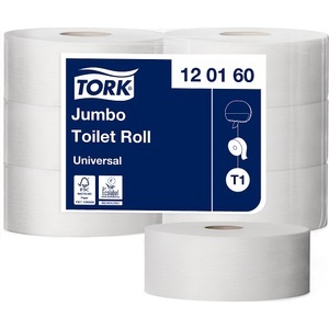 undefined, Toilettenpapier, Industrie-Jumborolle Tissue, 1-lagig, weiß, VE 6 Rollen ab 6 VE, TORK JUMBO - Toilettenpapier, Industrierolle, Standard-Tissue, 1-lagig, weiß, VE 6 Rollen, ab 21 VE
