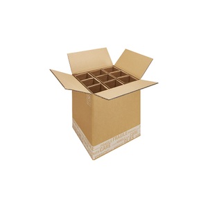undefined, Flaschenkarton Post/DHL, VE 10 Stk, Innenmaße 320 x 305 x 369 mm, für 9 Flaschen, ratioform Flaschenkarton Post/DHL, mit Kartoneinlage, VE 10 Stk, Innenmaße 320 x 305 x 369 mm, für 9 Flaschen, ab 10 VE