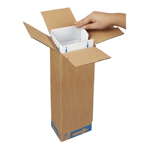 undefined, Flaschenverpackung Care, Post/DHL, VE 10 Stk, Innenmaße 405 x 122 x 122 mm, ratioform Flaschenverpackung Care, Post/DHL, mit selbstaufrichtendem Polster, Innenmaße 405 x 122 x 122 mm, ab 10 VE