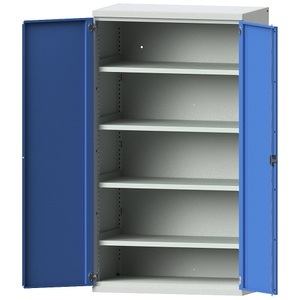 EUROKRAFTpro, EUROKRAFTpro Schwerlastschrank aus Stahl, 4 durchgehende Fachböden, lichtgrau/lichtblau, eurokraft pro Schwerlastschrank aus Stahl, 4 durchgehende Fachböden, lichtgrau/lichtblau