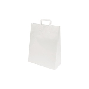 undefined, Papiertragetasche, zeitlos, Außen-LxB 420 x 140 mm, VE 250 Stk, weiß, 80 g/m², ratioform Papiertragetasche, weiß, LxBxH 320 x 140 x 420 mm, 80 g/m², VE 250 Stk, ab 10 VE