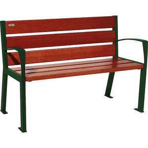 PROCITY, PROCITY Holzsitzbank SILAOS® mit Rückenlehne, Höhe 866 mm, Länge 1200 mm, moosgrün, mahagoni, PROCITY Holzsitzbank SILAOS® mit Rückenlehne, Höhe 866 mm, Länge 1200 mm, moosgrün, mahagoni