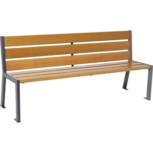 PROCITY, PROCITY Sitzbank SILAOS® aus Holz, mit Rückenlehne, Länge 1800 mm, graphitschwarz, Eiche-Dekor hell, PROCITY Sitzbank SILAOS® aus Holz, mit Rückenlehne, Länge 1800 mm, anthrazitgrau, Eiche-Dekor hell
