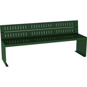 PROCITY, PROCITY Sitzbank KUBE aus Stahl, Gesamttiefe 450 mm, moosgrün, mit Rückenlehne, PROCITY Sitzbank KUBE aus Stahl, Gesamttiefe 450 mm, moosgrün, mit Rückenlehne