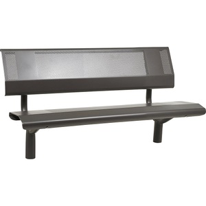 PROCITY, PROCITY Sitzbank OSLO aus Stahl, Sitzhöhe 450 mm, anthrazitgrau, mit Rückenlehne, PROCITY Sitzbank OSLO aus Stahl, Sitzhöhe 450 mm, anthrazitgrau, mit Rückenlehne
