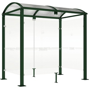 PROCITY, PROCITY Raucherunterstand KLASSIK, mit Verkleidung, Breite 2520 mm, moosgrün, PROCITY Raucherunterstand KLASSIK, mit Verkleidung, Breite 2520 mm, moosgrün