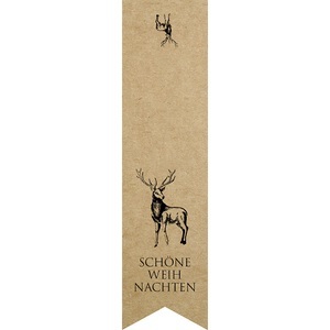 undefined, Verschlussetiketten, Schöne Weihnachten, Hirsch, beige, VE 200 Stk, LxB 35 x 135 mm, ratioform Verschlussetiketten, Schöne Weihnachten, Hirsch, beige, VE 200 Stk, LxB 35 x 135 mm, ab 5 VE