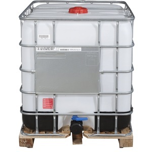 undefined, IBC-Container RECOBULK, UN-Zulassung, auf Holzpalette, NW 150 / NW 80, IBC-Container RECOBULK, UN-Zulassung, Volumen 1000 l, auf Holzpalette, NW Öffnung 150 mm / NW Auslauf 80 mm