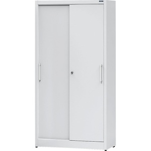 EUROKRAFTbasic, EUROKRAFTbasic Schiebetürenschrank, Stahlkorpus, HxBxT 1950 x 1000 x 500 mm, grau, eurokraft basic Schiebetürenschrank, Stahlkorpus, HxBxT 1950 x 1000 x 500 mm, grau