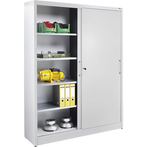 EUROKRAFTbasic, EUROKRAFTbasic Schiebetürenschrank, Stahlkorpus, HxBxT 1950 x 1000 x 500 mm, grau, eurokraft basic Schiebetürenschrank, Stahlkorpus, HxBxT 1950 x 1000 x 500 mm, grau