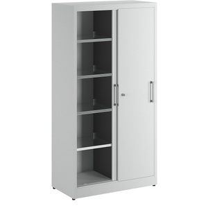EUROKRAFTbasic, EUROKRAFTbasic Schiebetürenschrank, Stahlkorpus, HxBxT 1950 x 1000 x 500 mm, grau, eurokraft basic Schiebetürenschrank, Stahlkorpus, HxBxT 1950 x 1000 x 500 mm, grau