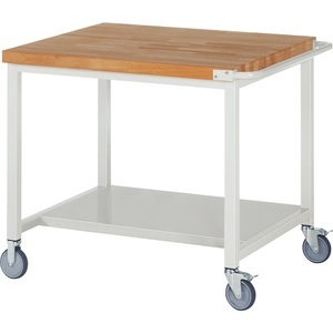 eurokraft pro, eurokraft pro Fahrbare Werkbank, Gestellbauweise, 1 Ablageboden, BxT 1000 x 900 mm, eurokraft pro Fahrbare Werkbank Serie 8000, Gestellbauweise, 1 Ablageboden, BxT 1000 x 900 mm