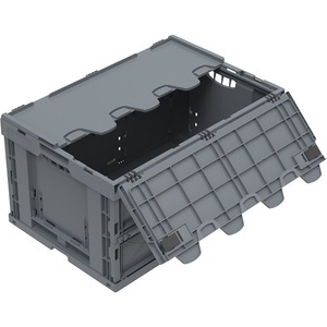 undefined, Faltbox aus recyceltem Regenerat, mit Deckel, Inhalt 61 l, Faltbox aus recyceltem Regenerat, mit Deckel, Volumen 61 l