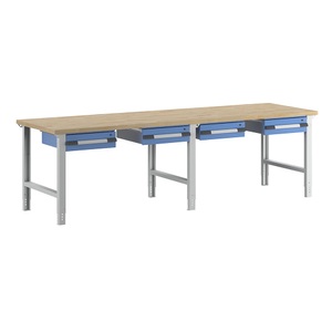 EUROKRAFTpro, EUROKRAFTpro Werkbank, Baukastensystem, 4 Hängeschubladen, BxT 3000 x 900 mm, eurokraft pro Werkbank, Baukastensystem Serie 7000, 4 Hängeschubladen, BxT 3000 x 900 mm