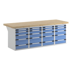 EUROKRAFTpro, EUROKRAFTpro Werkbank, Baukastensystem, 20 Schubladen, BxT 2500 x 900 mm, eurokraft pro Werkbank, Baukastensystem Serie 7000, 20 Schubladen, BxT 2500 x 900 mm