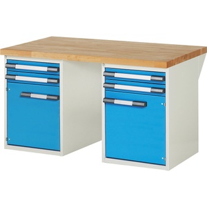 EUROKRAFTpro, EUROKRAFTpro Werkbank, Baukastensystem, 4 Schubladen, 2 Türen, BxT 1500 x 900 mm, eurokraft pro Werkbank, Baukastensystem Serie 7000, 4 Schubladen, 2 Türen, BxT 1500 x 900 mm