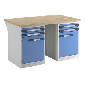 EUROKRAFTpro, EUROKRAFTpro Werkbank, Baukastensystem, 4 Schubladen, 2 Türen, BxT 1500 x 900 mm, eurokraft pro Werkbank, Baukastensystem Serie 7000, 4 Schubladen, 2 Türen, BxT 1500 x 900 mm