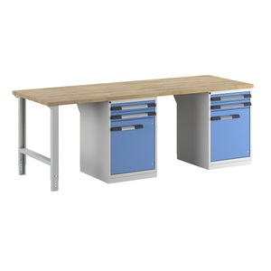 EUROKRAFTpro, EUROKRAFTpro Werkbank, Baukastensystem, 4 Schubladen, 2 Türen, extrabreit, BxT 2500 x 900 mm, eurokraft pro Werkbank, Baukastensystem Serie 7000, 4 Schubladen, 2 Türen, extrabreit, BxT 2500 x 900 mm