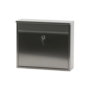 undefined, Briefkasten, Briefkasten, mit geradem Dach, HxBxT 320 x 360 x 100 mm, Edelstahl