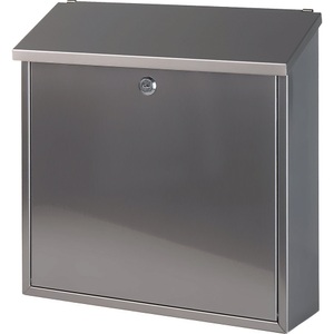 undefined, Briefkasten, Briefkasten, mit klappbarem Schrägdach, HxBxT 370 x 370 x 115 mm, Edelstahl