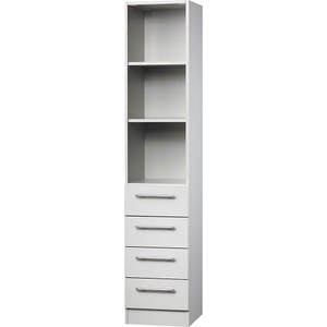 undefined, VIOLA - Regalschrank 2 Fachböden offen, 4 Schubladen lichtgrau, Hammerbacher Regalschrank Matrix Lichtgrau 406 x 420 x 2.004 mm