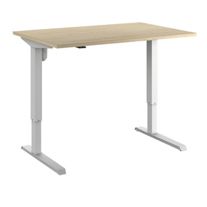 Schreibtisch Venla, elektrische Höhenverstellung, gerade, BxT 1200 x 800 mm, Eiche/weiß
