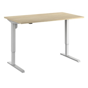 Schreibtisch Venla, elektrische Höhenverstellung, gerade, BxT 1400 x 800 mm, Eiche/weiß