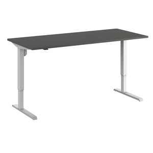 undefined, Schreibtisch Venla, elektrische Höhenverstellung, gerade, BxT 1800 x 800 mm, dunkelgrau/weiß, eurokraft basic Schreibtisch Venla, elektrisch höhenverstellbar, gerade, BxT 1800 x 800 mm, dunkelgrau/weiß