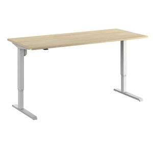 Schreibtisch Venla, elektrische Höhenverstellung, gerade, BxT 1800 x 800 mm, Eiche/weiß