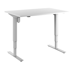 Schreibtisch Atlanta, elektrische Höhenverstellung, gerade, BxT 1200 x 800 mm, weiß/weiß