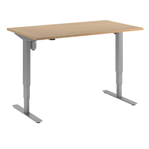 undefined, Schreibtisch Atlanta, elektrische Höhenverstellung, gerade, BxT 1400 x 800 mm, Buche/silber, Schreibtisch Atlanta, elektrisch höhenverstellbar, gerade, BxT 1400 x 800 mm, Buche/silber