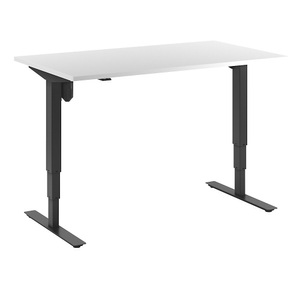 Schreibtisch Atlanta, elektrische Höhenverstellung, gerade, BxT 1400 x 800 mm, weiß/schwarz