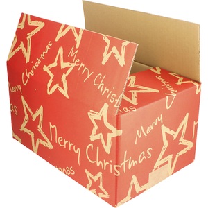 undefined, Versandkarton Christmas Stars terra, rot, VE 15 Stk, LxBxH 390 x 290 x 300 mm, ratioform Versandkarton Christmas Stars, rot, VE 15 Stk, LxBxH 390 x 290 x 300 mm, ab 5 VE