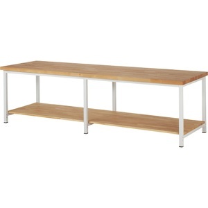 eurokraft pro, eurokraft pro Werkbank, Gestellbauweise, 1 Ablageboden, BxT 3000 x 900 mm, eurokraft pro Werkbank, Gestellbauweise Serie 8000, 1 Ablageboden, BxT 3000 x 900 mm