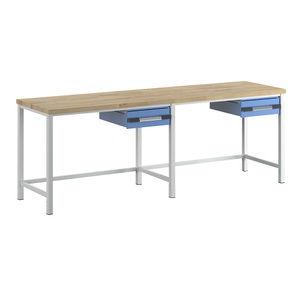 eurokraft pro, eurokraft pro Werkbank, Gestellbauweise, 1 Schublade 150 mm, BxT 2500 x 700 mm, eurokraft pro Werkbank, Gestellbauweise Serie 8000, 1 Schublade 150 mm, BxT 2500 x 700 mm