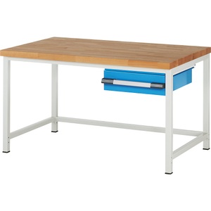 eurokraft pro, eurokraft pro Werkbank, Gestellbauweise, 1 Schublade 150 mm, BxT 1500 x 900 mm, eurokraft pro Werkbank, Gestellbauweise Serie 8000, 1 Schublade 150 mm, BxT 1500 x 900 mm