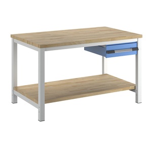 eurokraft pro, eurokraft pro Werkbank, Gestellbauweise, 1 Schublade 150 mm, 1 Ablageboden, BxT 1500 x 900 mm, eurokraft pro Werkbank, Gestellbauweise Serie 8000, 1 Schublade 150 mm, 1 Ablageboden, BxT 1500 x 900 mm