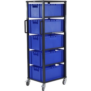eurokraft pro, eurokraft pro Euro-Transportwagen CustomLine, für Behälter-LxB 600 x 400 mm, grau, mit 5 Kästen, 270 mm hoch, eurokraft pro Euro-Transportwagen CustomLine, für Behälter-LxB 600 x 400 mm, grau, mit 5 Kästen, 270 mm hoch