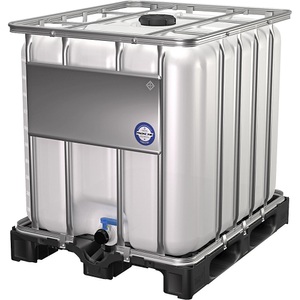 undefined, IBC-Container, Standard, Volumen 1000 l, auf Kunststoffpalette, IBC Container, 1000 Liter, HDPE, stapelbar, Auslaufventil, auf Kunststoffpalette, B 1200 x T 1000 x H 1163 mm