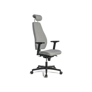 undefined, Bürodrehstuhl, Synchronmechanik, mit Armlehnen und Kopfstütze, grau, Bürostuhl, Synchronmechanik, mit Armlehnen und Kopfstütze, grau