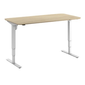 undefined, Schreibtisch Atlanta Trend, elektrisch höhenverstellbar, gerade, abgerundete Ecken, BxT 1600 x 800 mm, Eiche/weiß, Schreibtisch Atlanta Trend, elektrisch höhenverstellbar, gerade, abgerundete Ecken, BxT 1600 x 800 mm, Eiche/weiß