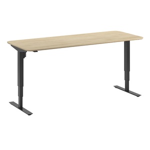 undefined, Schreibtisch Atlanta Trend, elektrisch höhenverstellbar, gerade, abgerundete Ecken, BxT 1800 x 800 mm, Eiche/schwarz, Schreibtisch Atlanta Trend, elektrisch höhenverstellbar, gerade, abgerundete Ecken, BxT 1800 x 800 mm, Eiche/schwarz
